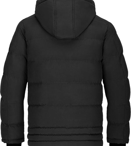 Men'S Thicken Puffer Jacket Insulated Water-Resistant Warm Winter Coat with Hood