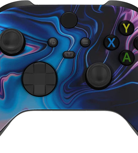 Wireless Controller for Microsoft Xbox Series X/S & Xbox One - Custom Soft Touch Feel - Custom Xbox Series X/S Controller (X/S Blue & Purple Swirl)